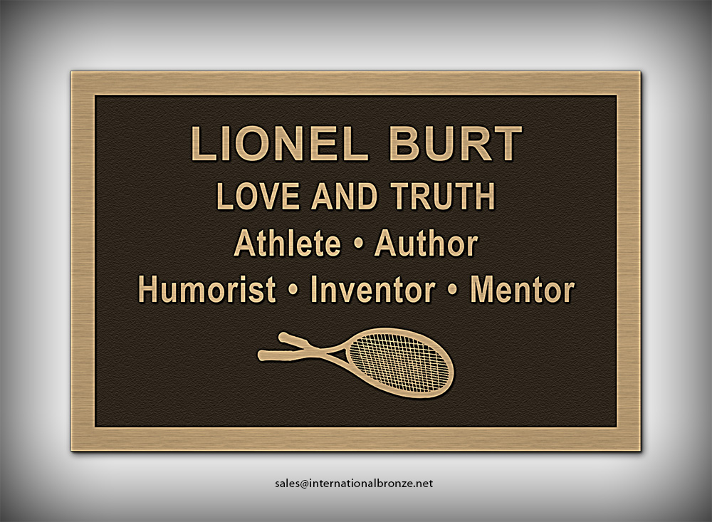 Lionel Burt's Plaque